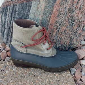 Sperry Topsider saltwater lace up duck ankle boots women's 11